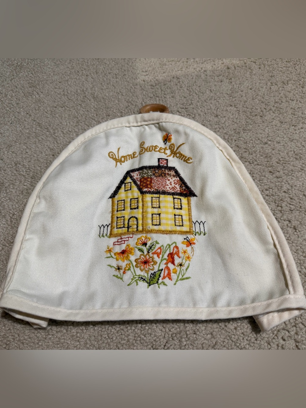 Vintage Embroidered "Home Sweet Home" toaster cover